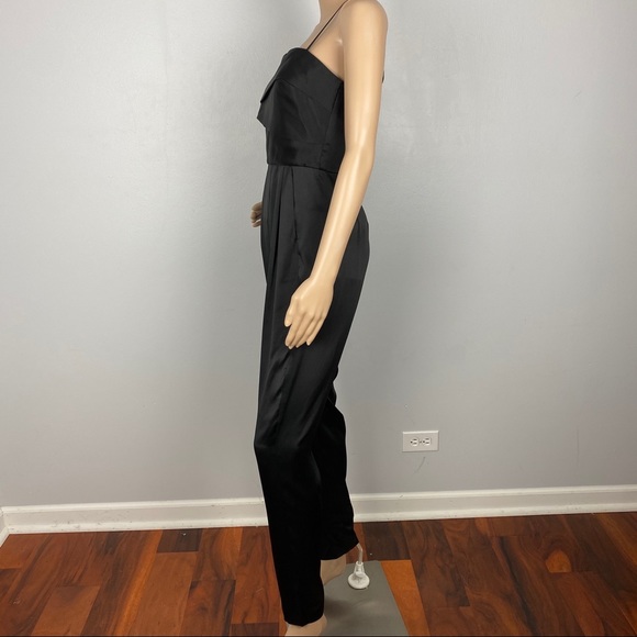 NEW MICHELLE MASON BLACK BANDED SILK JUMPSUIT - Picture 6 of 10
